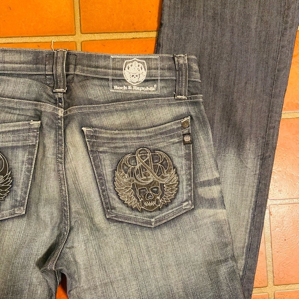 Rock & Republic Mens Rock & Roll Skull Size 34 Jeans
